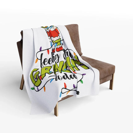 Feeling Kinda Grinchy Today Christmas Throw Blanket