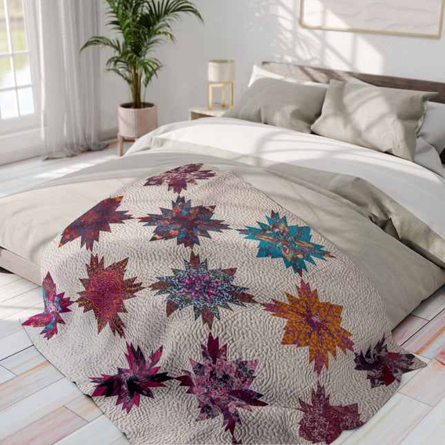 Colorful Floral Patchwork Design Bedding Quilt