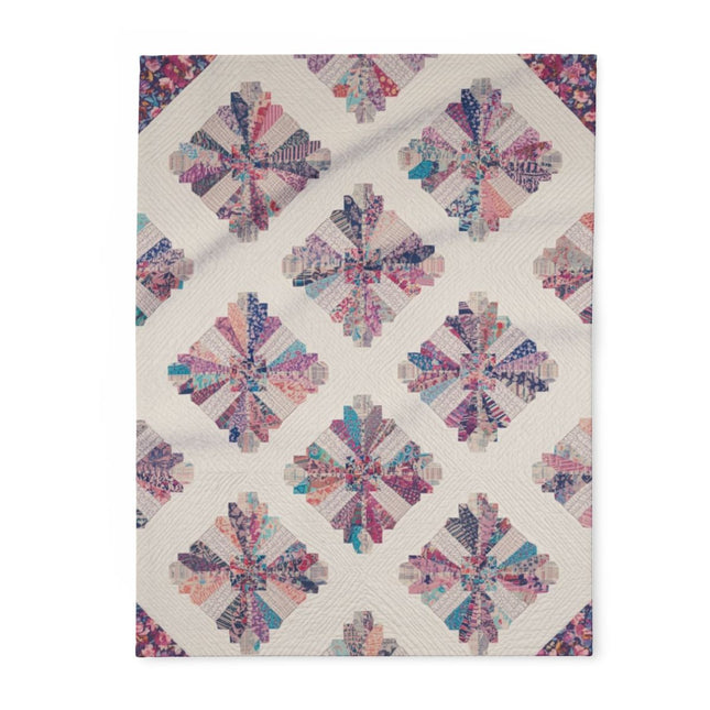 Colorful Geometric Patchwork Design blanket
