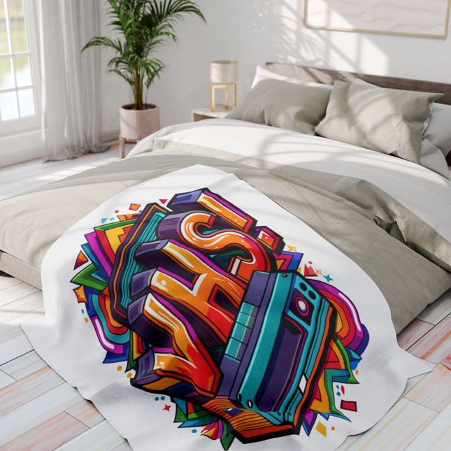 Retro VHS Cassette Colorful Graphic Blanket