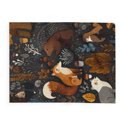 Forest Animals Pattern with Autumn Leaves Print