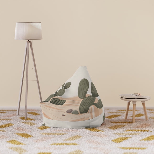 Cactus and Rock Illustrated Comfortable Bean Bag Chair