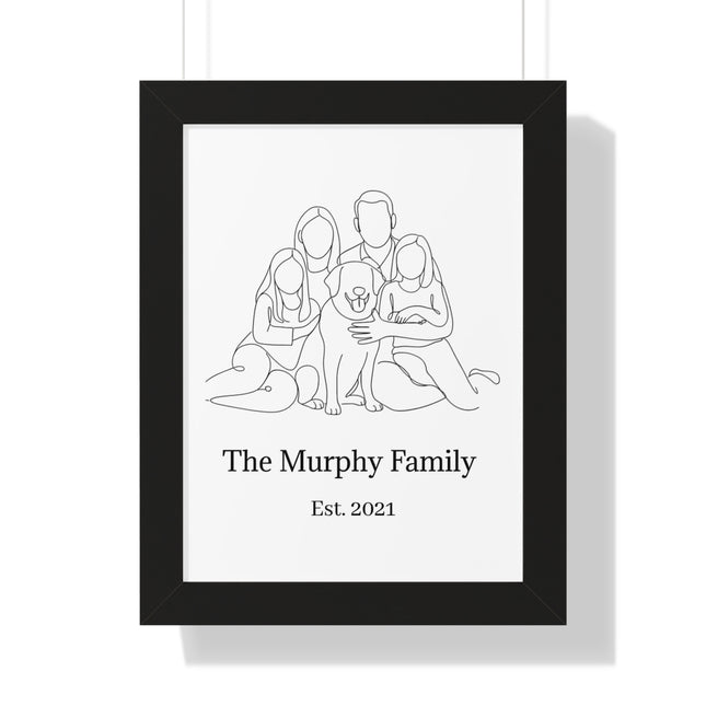 Custom Line Art Family Portrait Personalized Gift